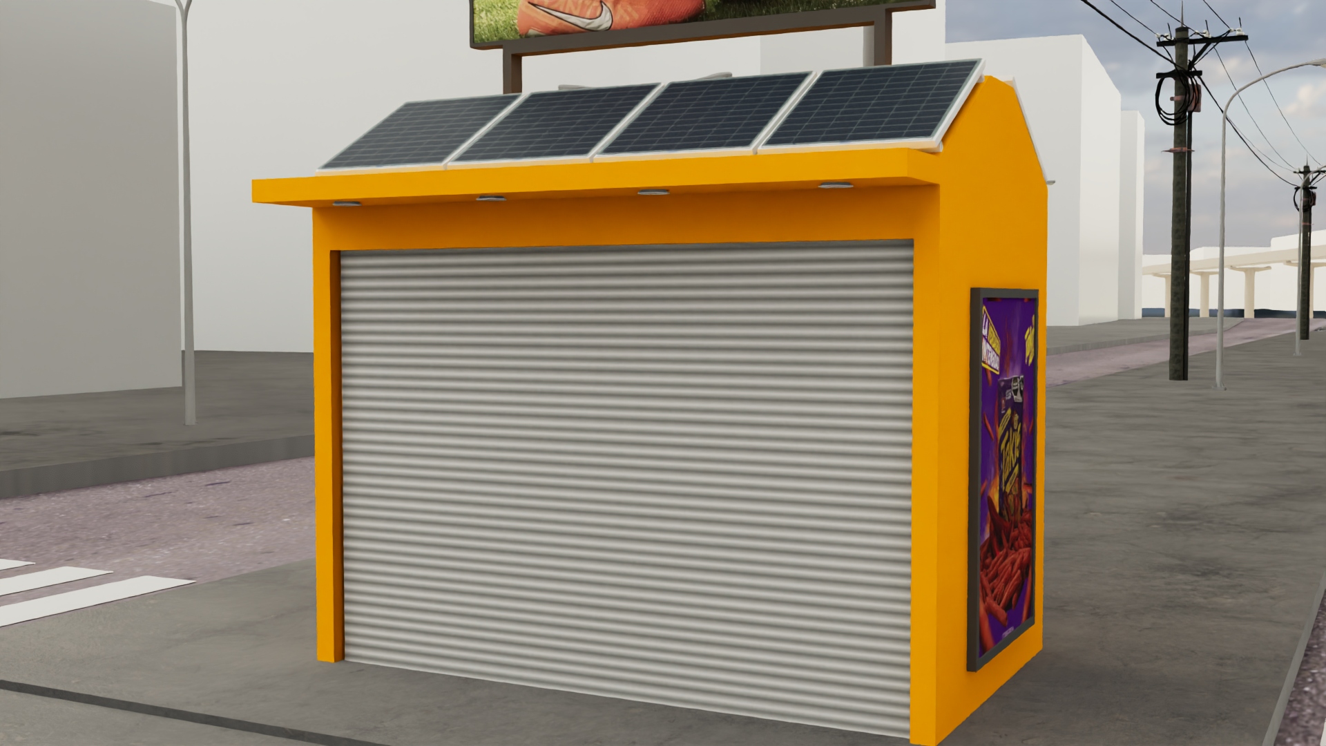 Vista aérea del contexto urbano del quiosco